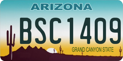 AZ license plate BSC1409