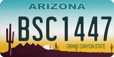 AZ license plate BSC1447