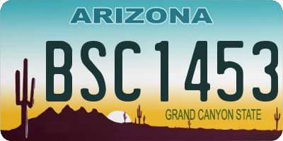 AZ license plate BSC1453