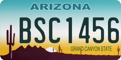 AZ license plate BSC1456