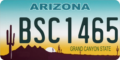 AZ license plate BSC1465