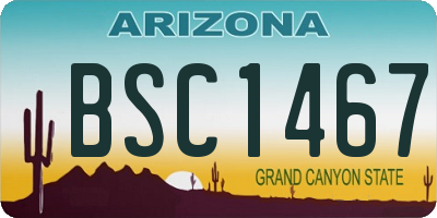 AZ license plate BSC1467