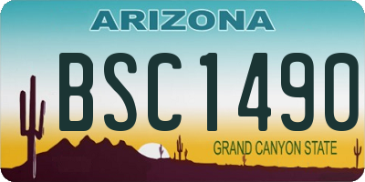 AZ license plate BSC1490