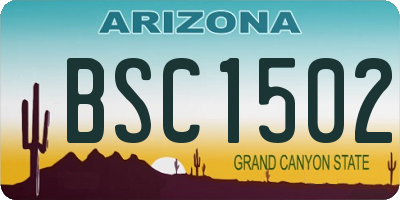 AZ license plate BSC1502