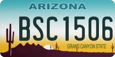 AZ license plate BSC1506