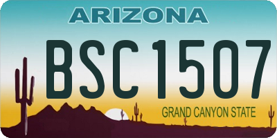 AZ license plate BSC1507