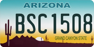 AZ license plate BSC1508