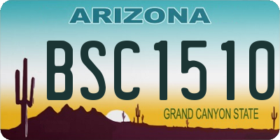 AZ license plate BSC1510