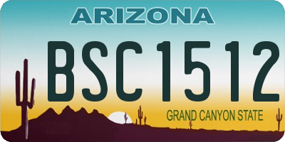 AZ license plate BSC1512