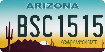 AZ license plate BSC1515