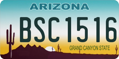 AZ license plate BSC1516