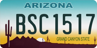 AZ license plate BSC1517