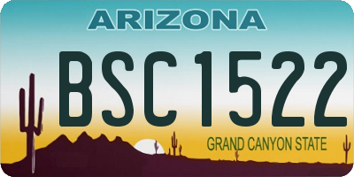 AZ license plate BSC1522
