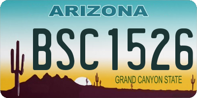 AZ license plate BSC1526