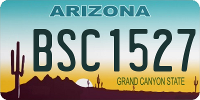 AZ license plate BSC1527