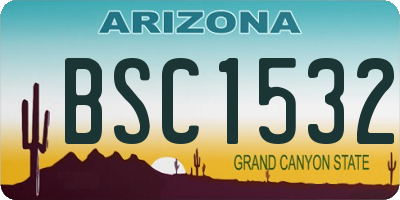 AZ license plate BSC1532