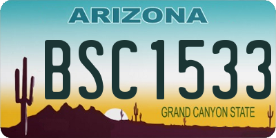 AZ license plate BSC1533