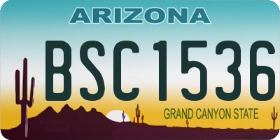 AZ license plate BSC1536