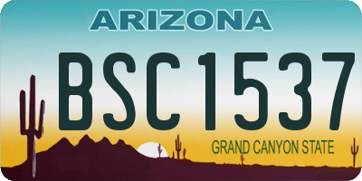 AZ license plate BSC1537