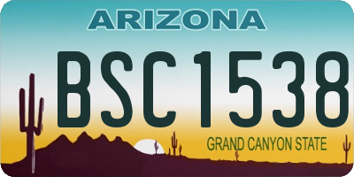 AZ license plate BSC1538