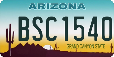 AZ license plate BSC1540