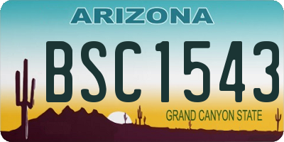 AZ license plate BSC1543