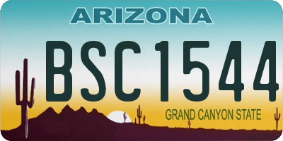 AZ license plate BSC1544