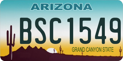 AZ license plate BSC1549