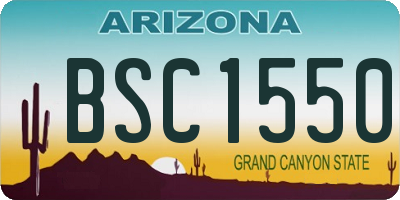 AZ license plate BSC1550