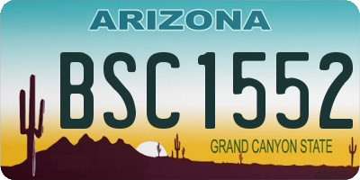 AZ license plate BSC1552