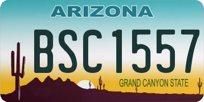 AZ license plate BSC1557