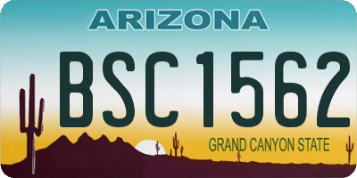 AZ license plate BSC1562