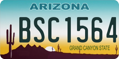 AZ license plate BSC1564