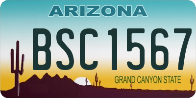 AZ license plate BSC1567