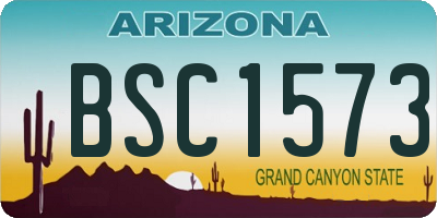 AZ license plate BSC1573