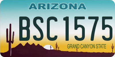 AZ license plate BSC1575