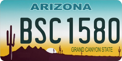 AZ license plate BSC1580