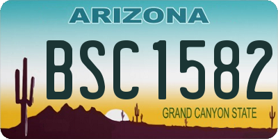 AZ license plate BSC1582