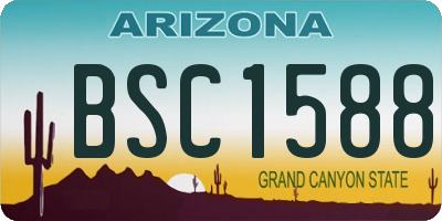 AZ license plate BSC1588