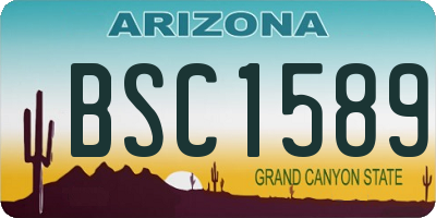 AZ license plate BSC1589