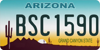 AZ license plate BSC1590