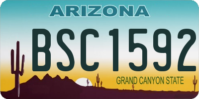 AZ license plate BSC1592