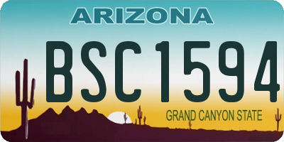 AZ license plate BSC1594