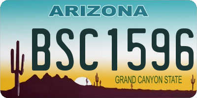 AZ license plate BSC1596