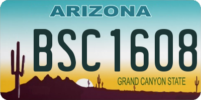 AZ license plate BSC1608