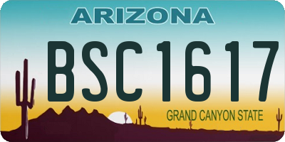 AZ license plate BSC1617