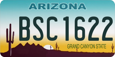 AZ license plate BSC1622