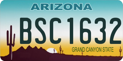 AZ license plate BSC1632