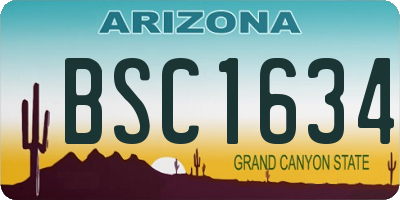 AZ license plate BSC1634