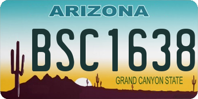 AZ license plate BSC1638